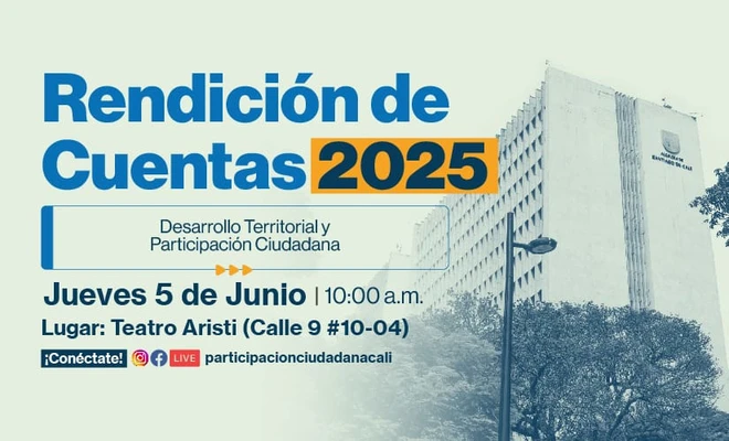 Secretaria de Desarrollo Territorial y Participación invita a su rendición de cuentas, el jueves 5 de junio, 10 a.m.