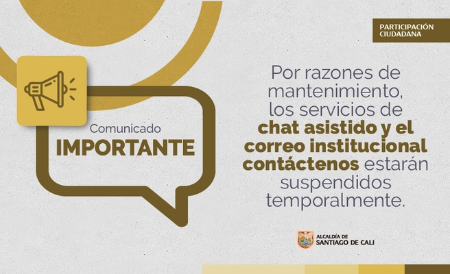 Temporalmente estará fuera de servicio el correo institucional de la Alcaldía