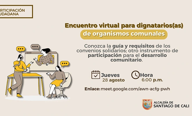 Dignatarios(as) de JAC, invitados al encuentro virtual sobre los convenios solidarios