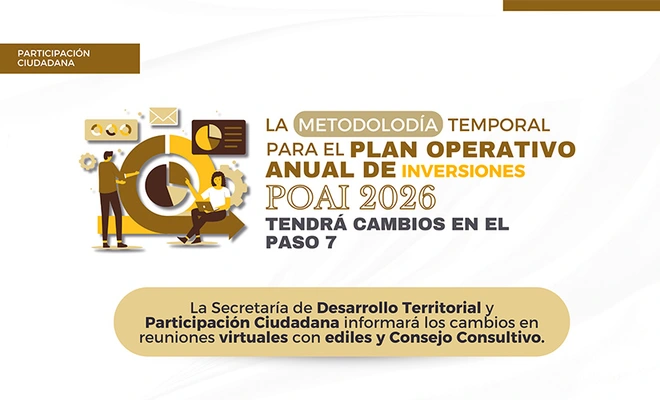 La Metodología Temporal para el Plan Operativo Anual de Inversiones -POAI 2026- tendrá cambios en el paso 7