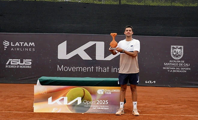 El chileno Tomás Barrios se llevó el título del KIA Open ATP, que finalizó este domingo en el Club Farallones de Cali