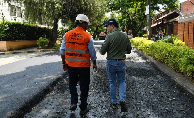 Alcalde Eder supervisa recuperación de la nueva vía de la Calle 9C con Carrera 54, que pronto estará lista