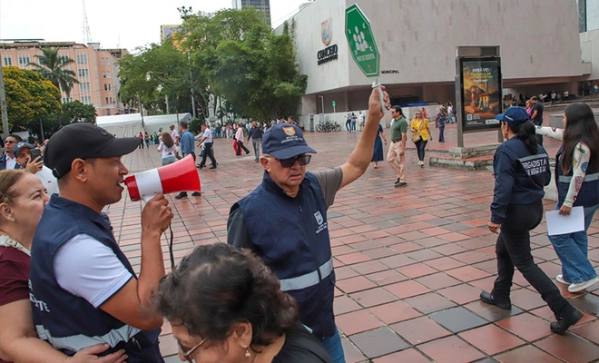 Así se vivió en la Alcaldía de Cali el ‘Simulacro Nacional de  Respuestas a Emergencias 2025’
