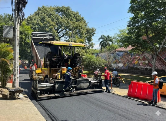 Alcaldía Eder le cumple al barrio Meléndez y pavimenta más medio kilómetro de la carrera 94