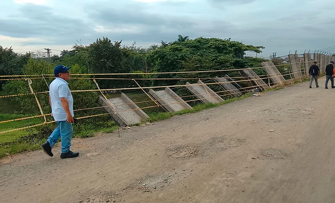 Alcaldía de Cali monitorea y articula plan de acción sobre muro de cerramiento en la Estación de Bombeo de Floralia