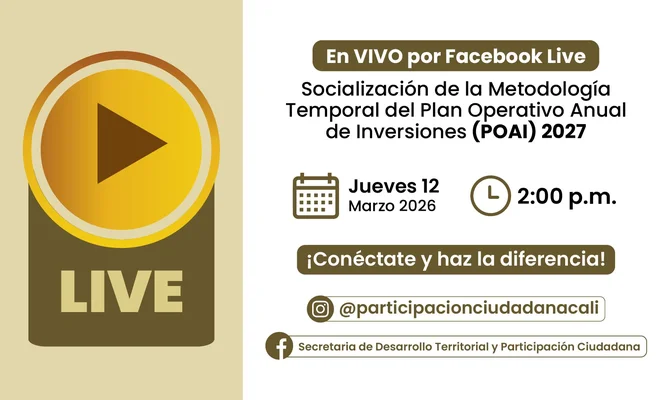 ¿Qué obras necesita su barrio? Alcaldía de Cali abre participación ciudadana para definir inversiones del 2027