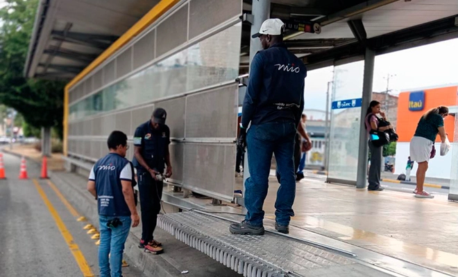 Trabajos de enlucimiento en estaciones del MIO: comienzan en la troncal de la carrera Primera