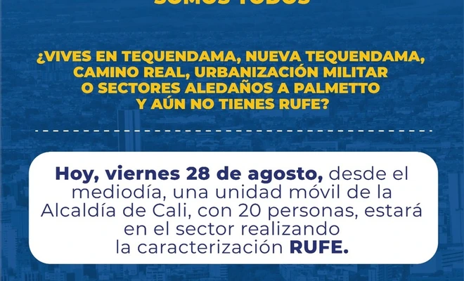 Alcaldía de Cali refuerza la caracterización RUFE en sectores aledaños a Palmetto