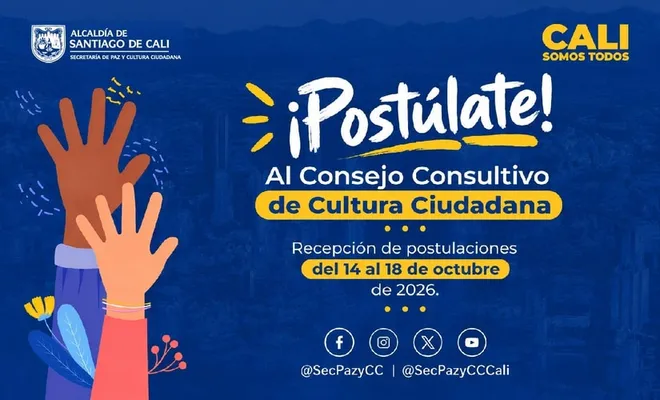 Abren convocatoria para integrar el Consejo Consultivo de Cultura Ciudadana de Cali 2026