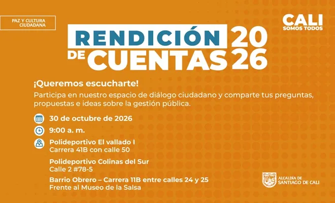 La Secretaría de Paz y Cultura Ciudadana rendirá cuentas desde los territorios