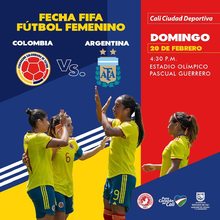 La selección Colombia femenina Vs la selección femenina de Argentina