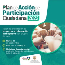 Taller de priorización de proyectos en planeación participativa