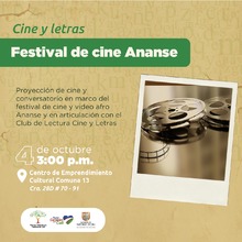 Cine y letras - Festival de cine Ananse