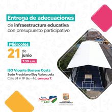 Entrega de adecuaciones de infraestructura educativa en la IEO Vicente Borrero Costa