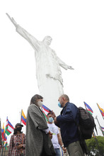La estatua fue  hecha por el escultor italiano Alideo Tazzioli Fontanini a petición del sacerdote jesuita José María Arteaga.