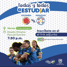 Invitación partido amistoso Selección Colombia(F) vs Paraguay(F)