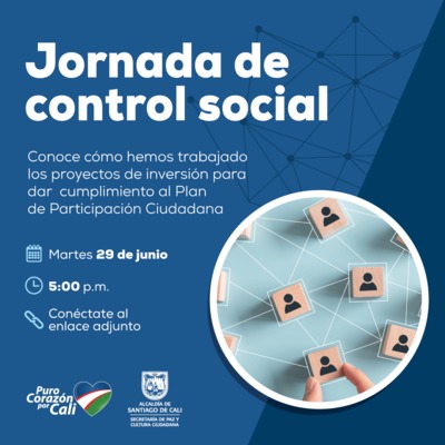 ¡Participa en nuestra jornada de Capacitación de Control Social de la Secretaría de Paz y Cultura Ci