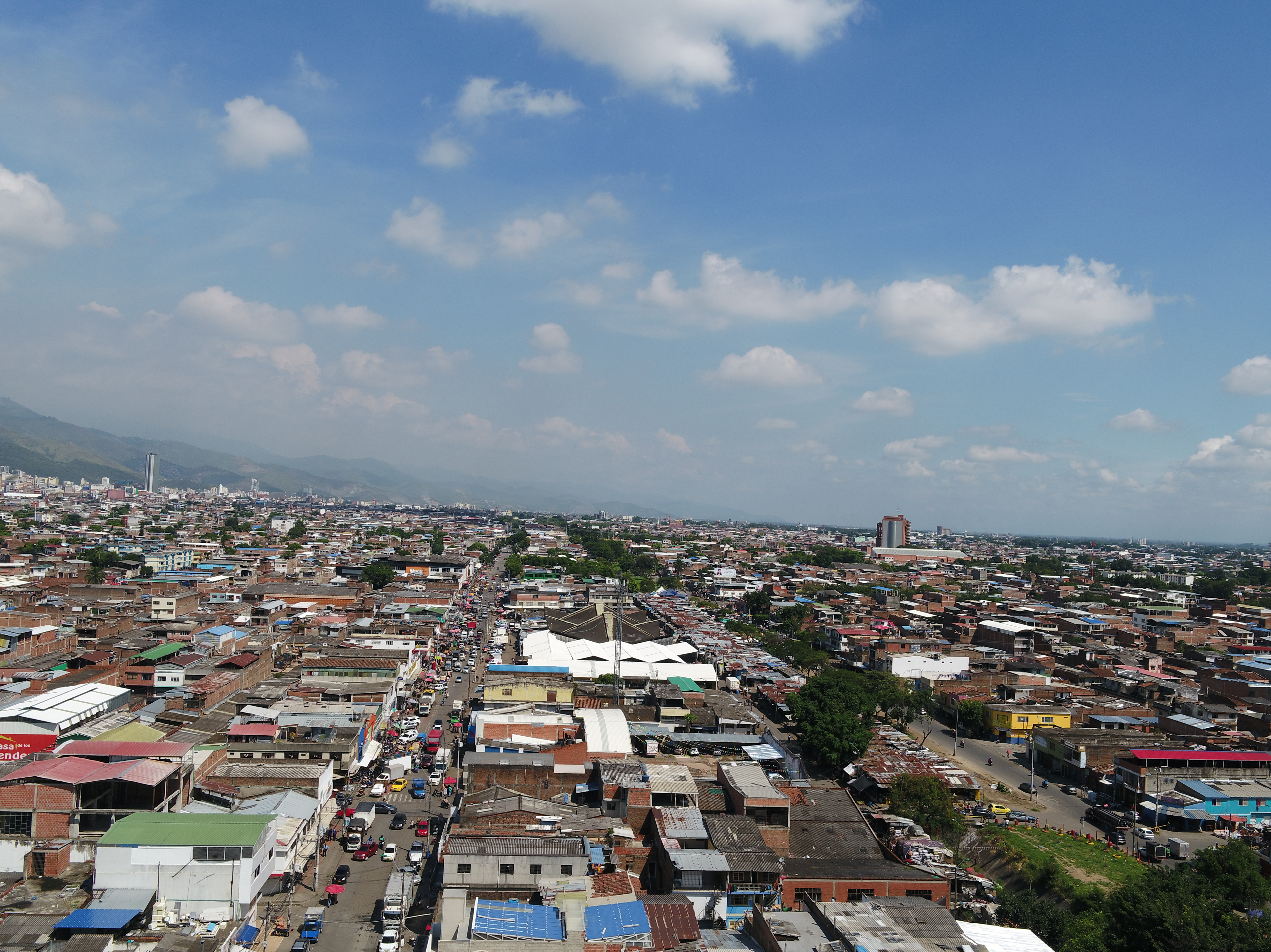 Imagen aérea panorámica del sector de la galería de Santa Elena.