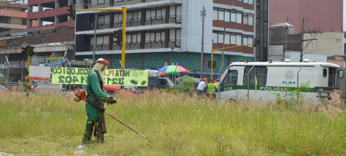 Limpieza, poda y recuperación del área de renovación urbana: unión de esfuerzos de Emru, Uaespm y Ciudad Limpia