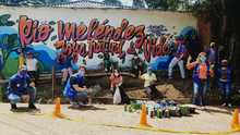Con arte urbano, en Villacarmelo convocan a respetar al río Meléndez