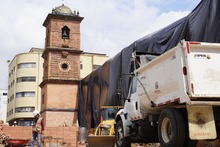 Inician recolección de materiales en fachada de la Iglesia de San Francisco