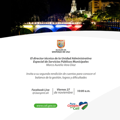 Segunda Rendición de cuentas Virtual de la Unidad Administrativa Especial de Servicios Públicos Municipales 